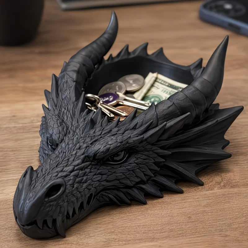 Dragon Head Jewelry Organizer – Ring & Necklace Display Stand, White/Black/Grey