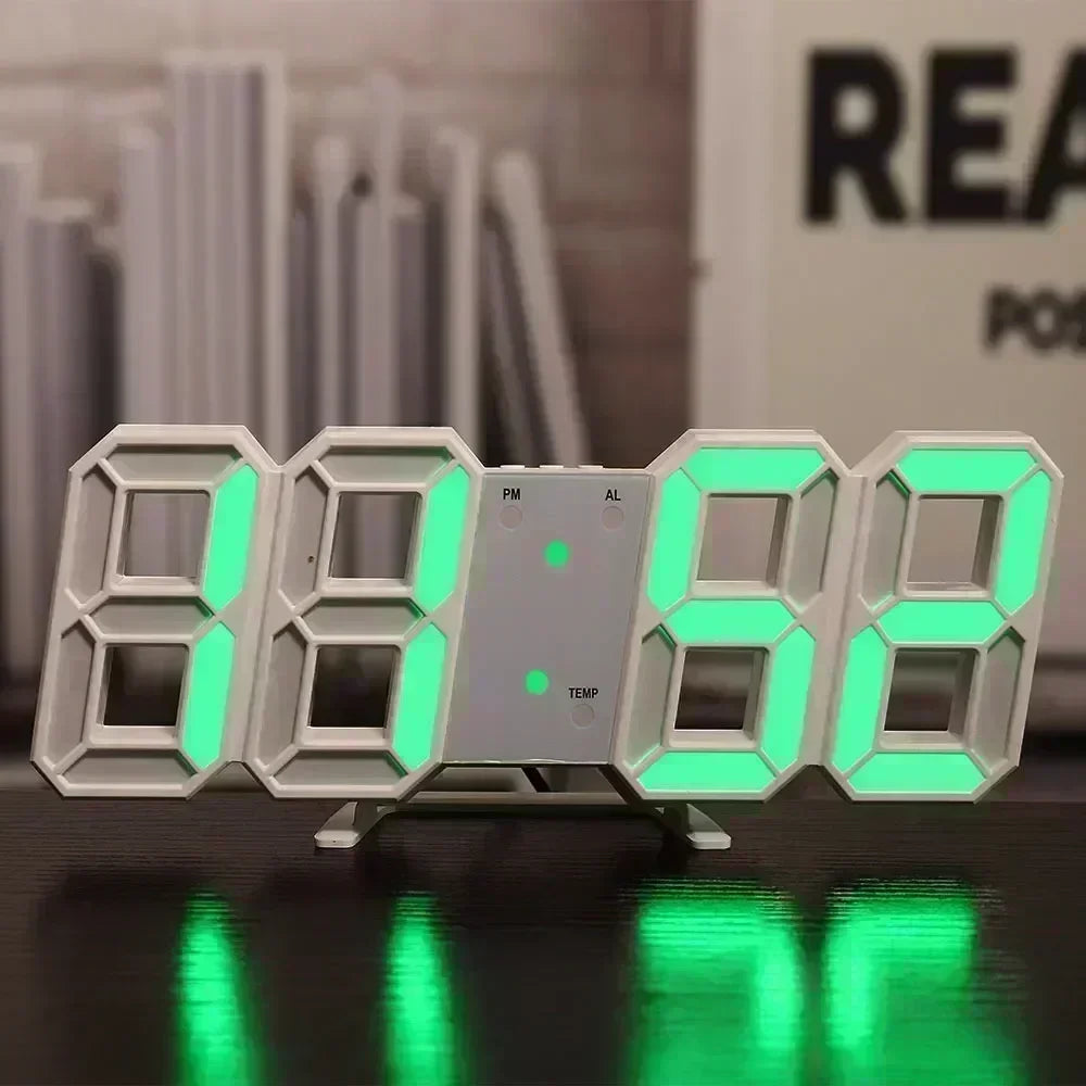 LED Digital Alarm Clock – Bedroom Desk Clock, Blue/White/Green