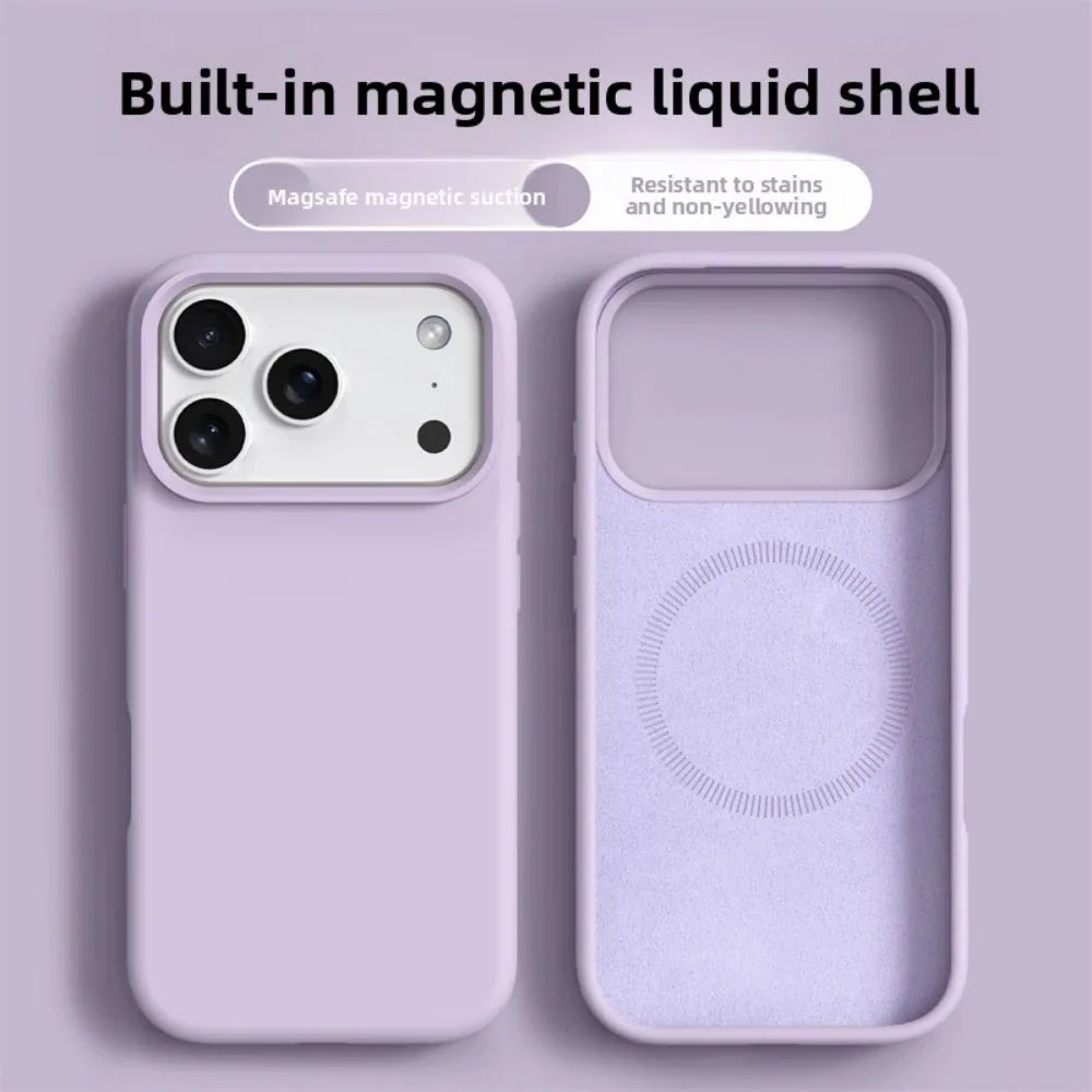 Magnetic iPhone Case – Liquid Silicone Soft Bumper Cover for iPhone 16-17 Air & Pro Max