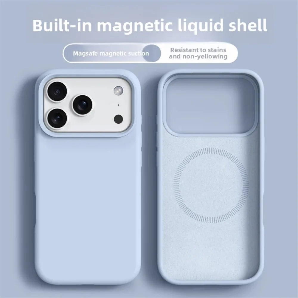 Magnetic iPhone Case – Liquid Silicone Soft Bumper Cover for iPhone 16-17 Air & Pro Max