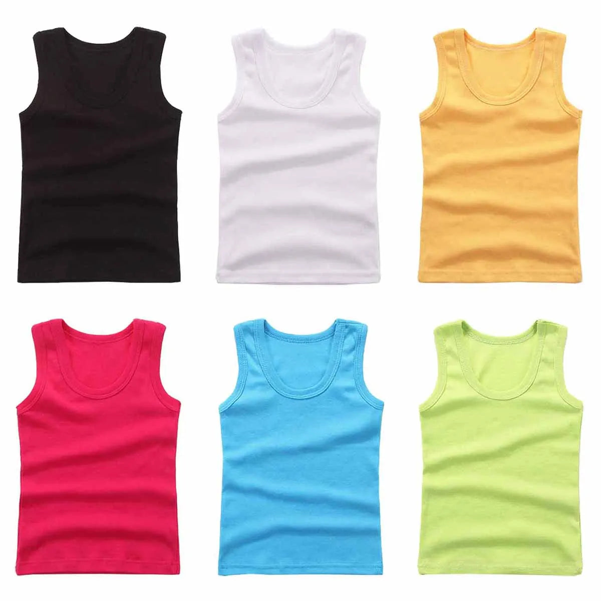 Kids Tank Top Vest – Cotton Sleeveless Undershirt Tees for Boys & Girls, 2-12Y