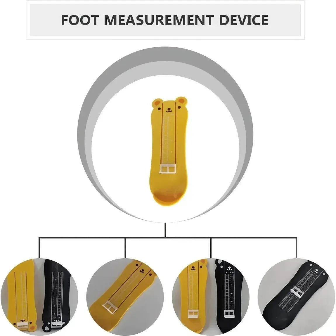 Kids Foot Measuring Device – Shoe Size Gauge & Foot Length Ruler for Infants & Toddlers