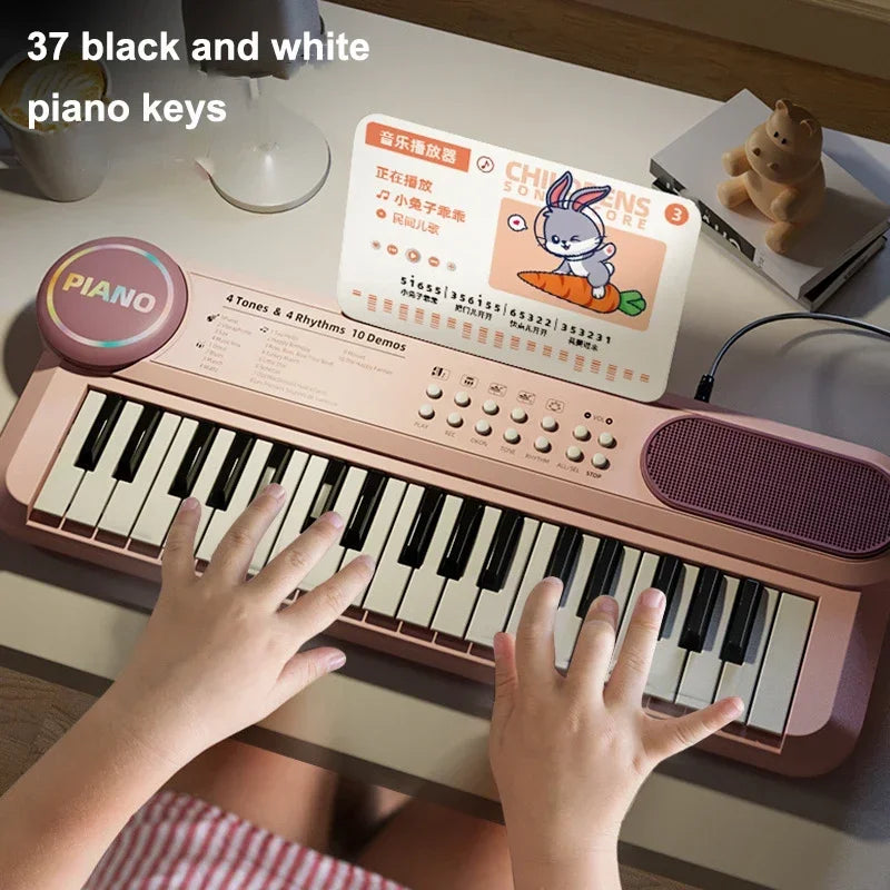 Kids Electric Piano Keyboard – Musical Learning Toy for Toddlers, Red/Blue