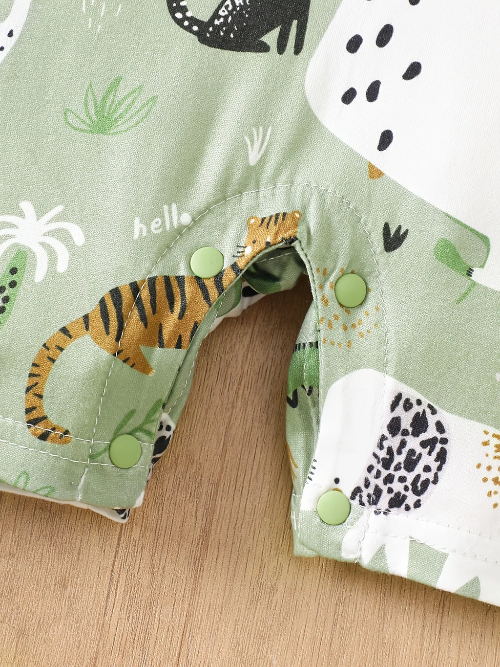 Baby Romper – Koala Animal Print Faux Two-Piece Bodysuit, Short Sleeve, 1-18M