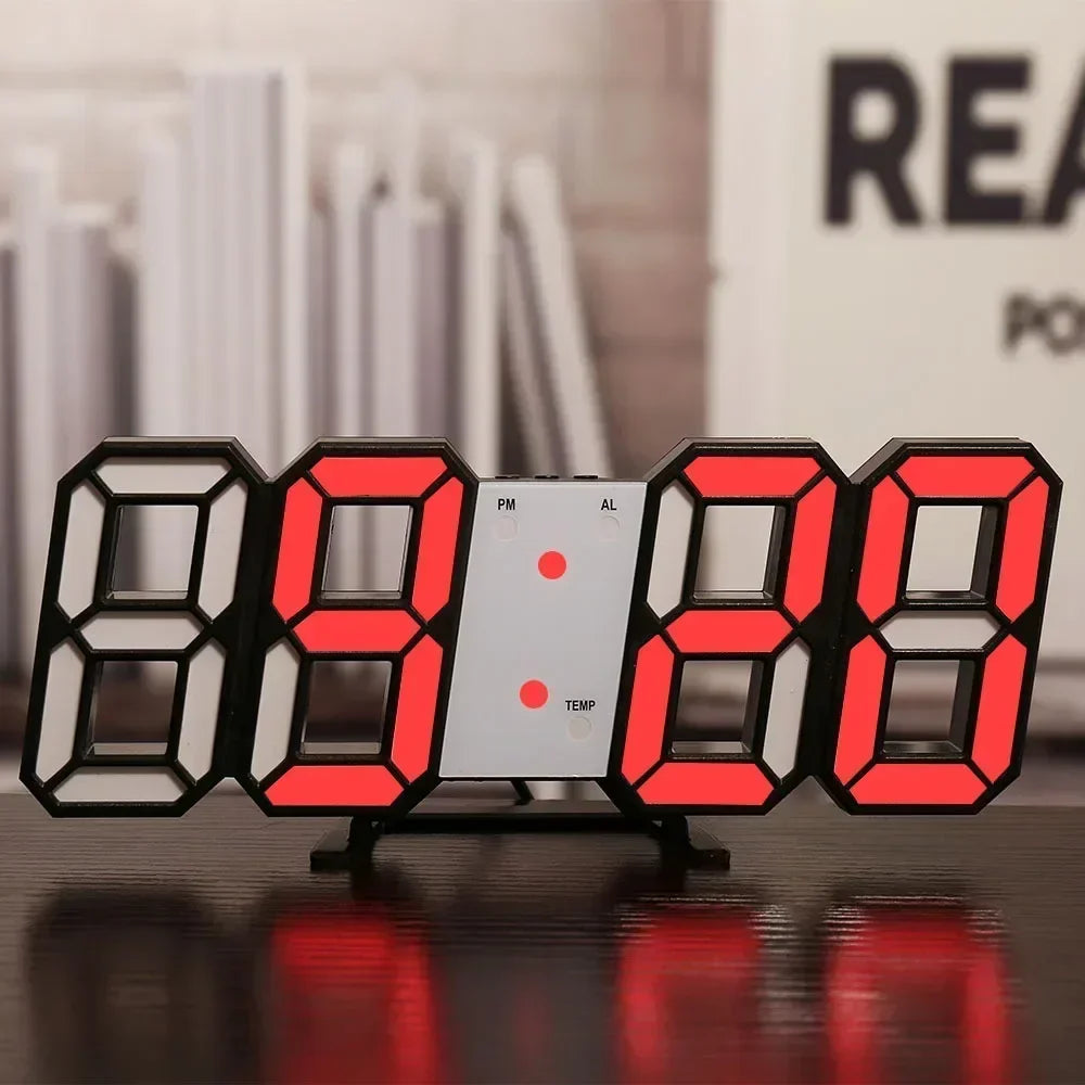 3D LED Digital Clock – Modern Wall & Desk Alarm Clock with LED Display