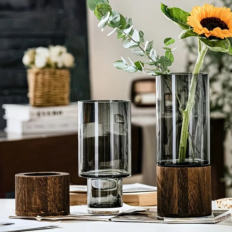 Retro Glass Vase – Decorative Water Flower Vase for Home Decor