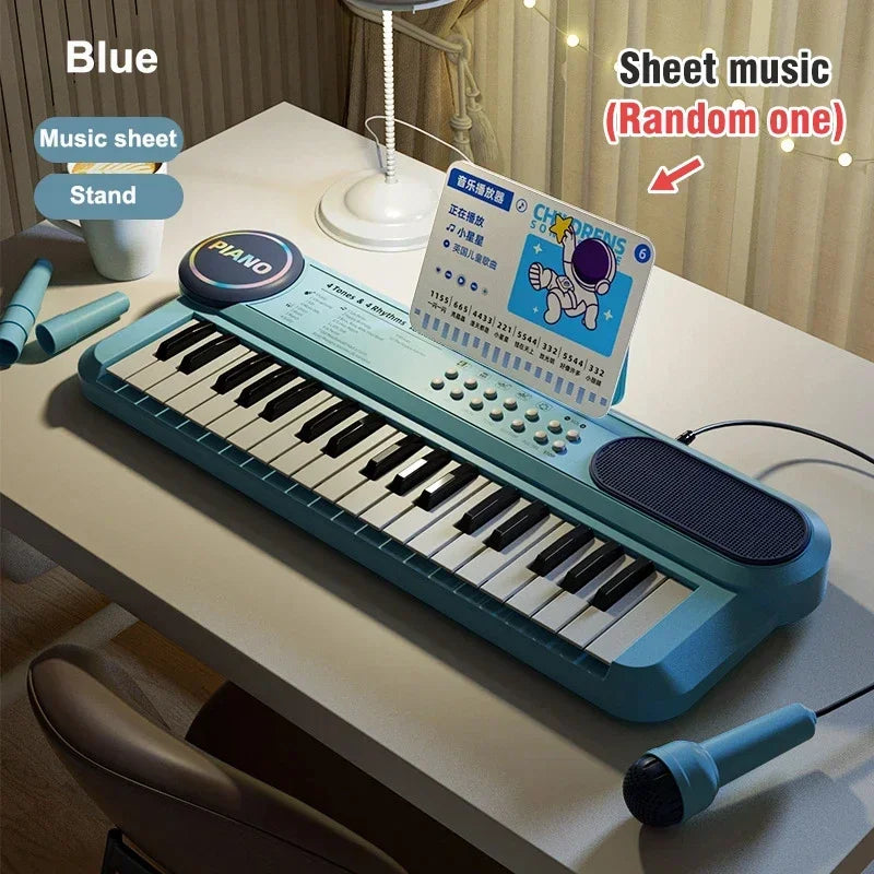Kids Electric Piano Keyboard – Musical Learning Toy for Toddlers, Red/Blue
