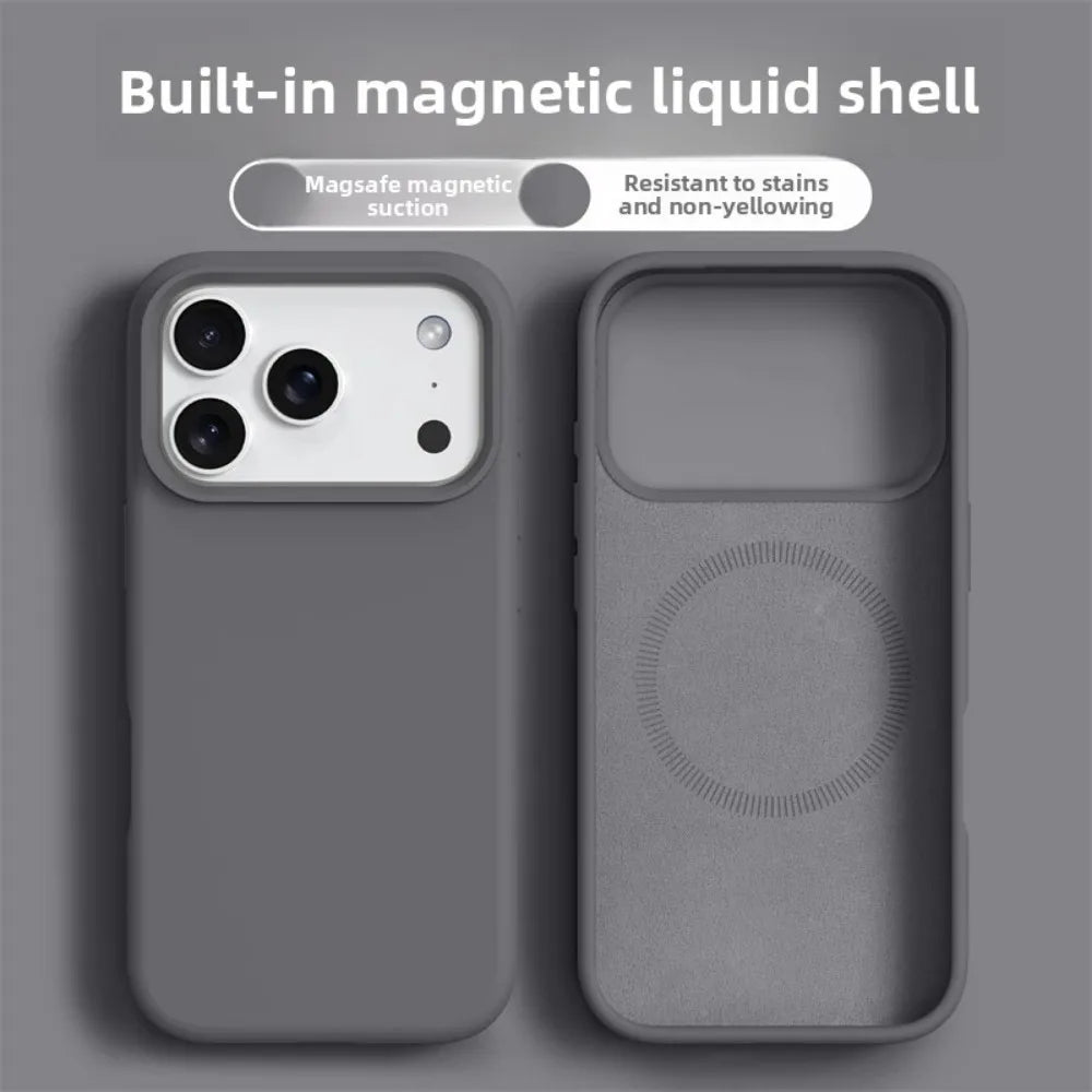Magnetic iPhone Case – Liquid Silicone Soft Bumper Cover for iPhone 16-17 Air & Pro Max
