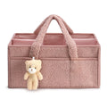 Baby Diaper Caddy Organizer – Plush Teddy Bear Nappy Storage Basket for Newborn