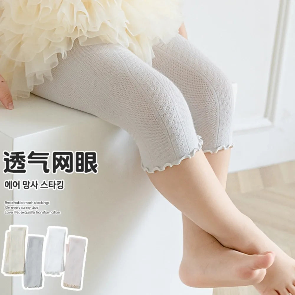 Girls Leggings – Breathable Mesh Cropped Pants, Thin Summer Baby Pants, 70-130cm