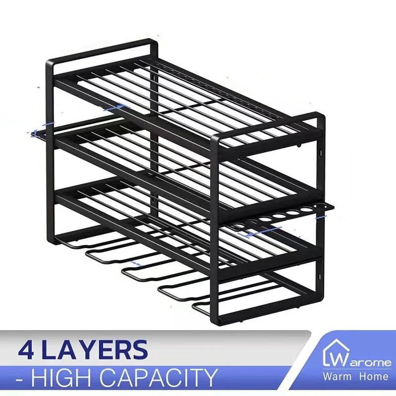 Wall-Mounted Tool Rack – Power Drill Organizer Storage Shelf for Garage & Workshop
