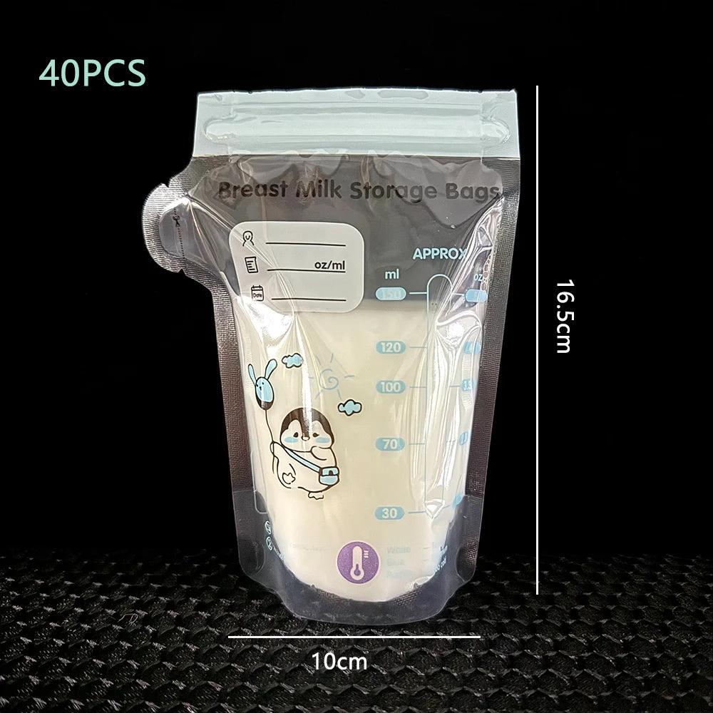 Breast Milk Storage Bags – 40-Pack 150ml BPA-Free Freezer Bags for Baby Food