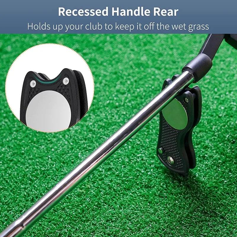 Golf Divot Tool – Foldable Metal Repair Tool with Magnetic Ball Marker