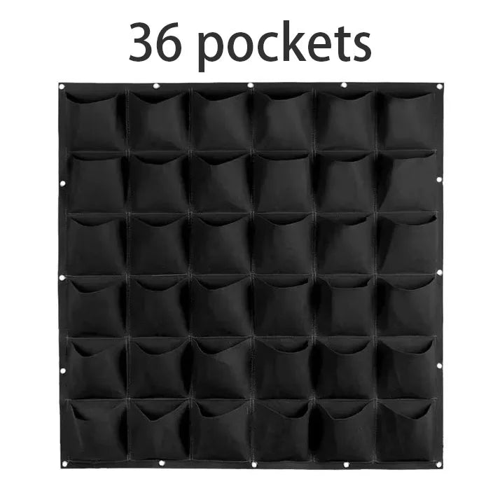 Vertical Garden Planter – Wall-Mounted Hanging Grow Bag, 9/12/25/36 Pockets, Green/Black