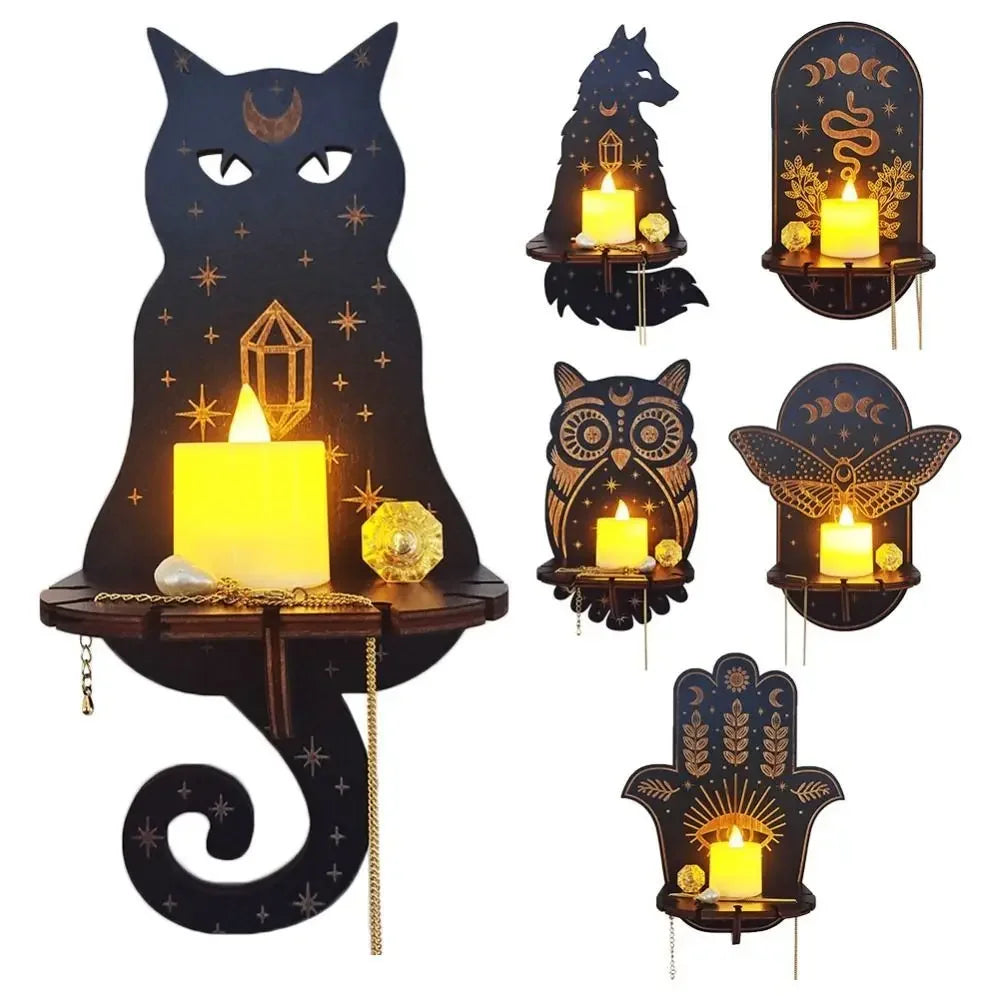 Floating Wall Shelf Candle Holder