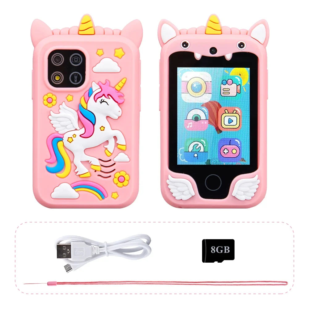Kids Smart Phone Camera Toy – Digital Play Camera for Toddlers, Green/Blue/Pink/Purple