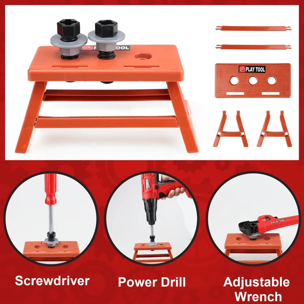 Kids Tool Play Set – Electric Toy Drill & Chainsaw Pretend Tool Kit