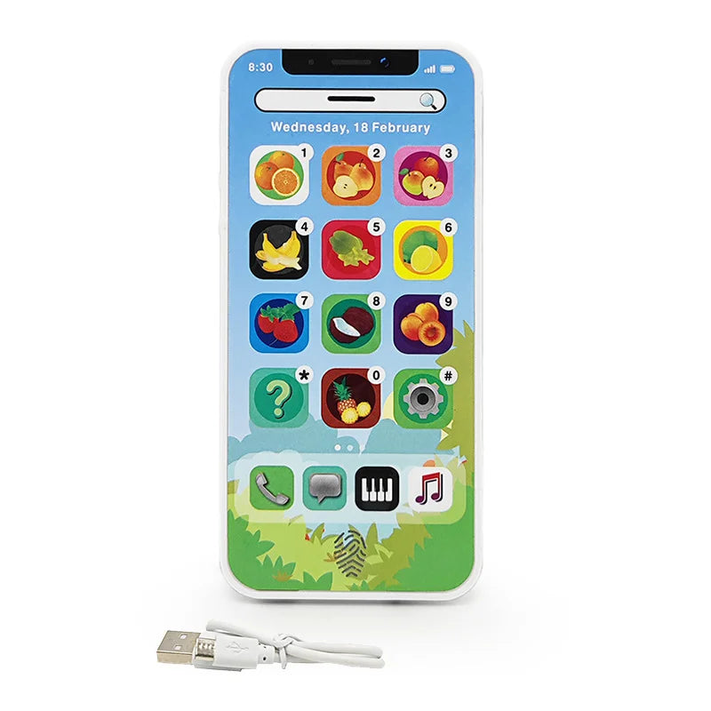 Kids Educational Phone Toy – Toddler Learning Play Phone, Black/White/Green/Purple