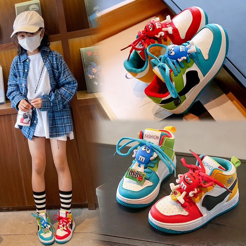 Kids Sneakers – Boys & Girls Sports Basketball Board Shoes, Low & High Top