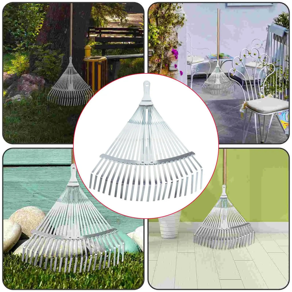 Garden Leaf Rake – Telescopic Metal Rake, 29-46cm Expandable for Flower Beds & Lawns