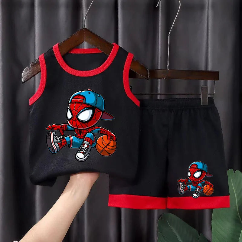 Boys Sport Outfit Set – 2-Piece Breathable Mesh Basketball Vest & Shorts, 1-10Y
