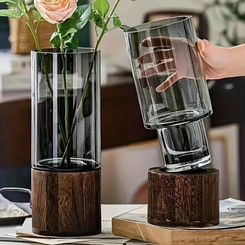 Retro Glass Vase – Decorative Water Flower Vase for Home Decor