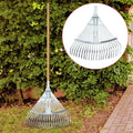 Garden Leaf Rake – Telescopic Metal Rake, 29-46cm Expandable for Flower Beds & Lawns