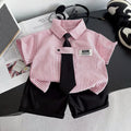 Baby Boys Summer Outfit Set – 2-Piece Shirt & Shorts Toddler Tracksuit
