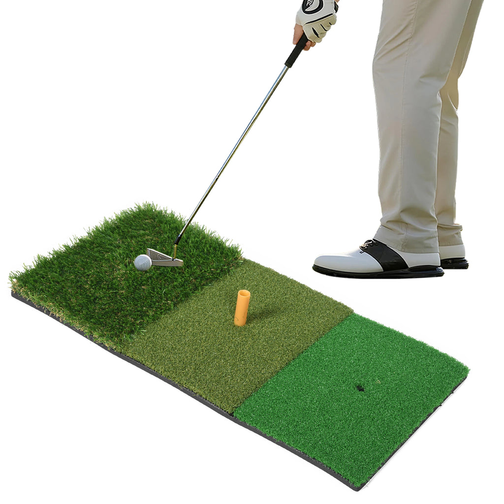 Golf Hitting Mat – 3-in-1 Realistic Turf Practice Mat for Driving Range