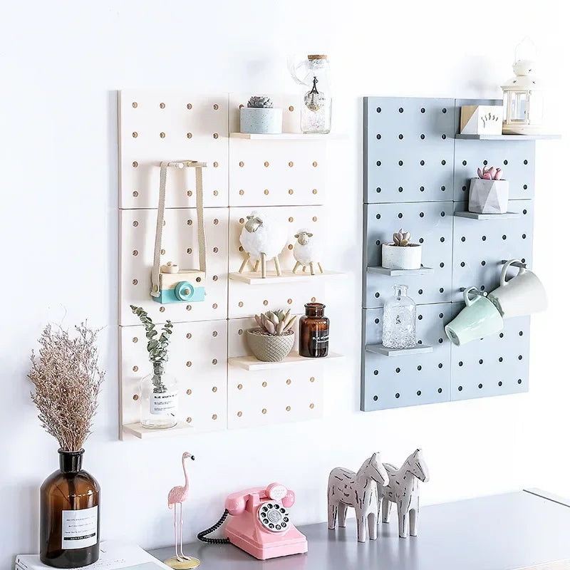 Wall Storage Shelf Rack – Floating Organiser Shelf, Gray/Beige/Ivory/Pink