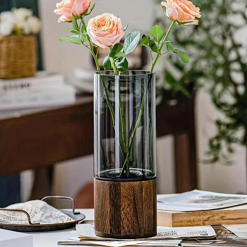 Retro Glass Vase – Decorative Water Flower Vase for Home Decor