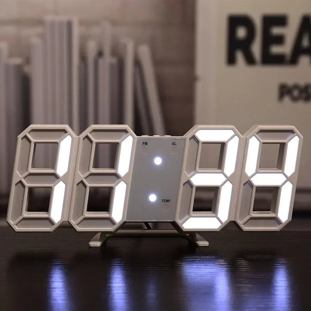 3D LED Digital Clock – Modern Wall & Desk Alarm Clock with LED Display