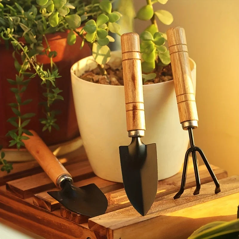 Garden Tool Set – Mini Gardening Kit with Rake, Trowel & Shovel for Succulents
