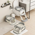 Kids Potty Training Seat – 3-in-1 Toddler Toilet Ladder with Non-Slip Splash Guard, Grey