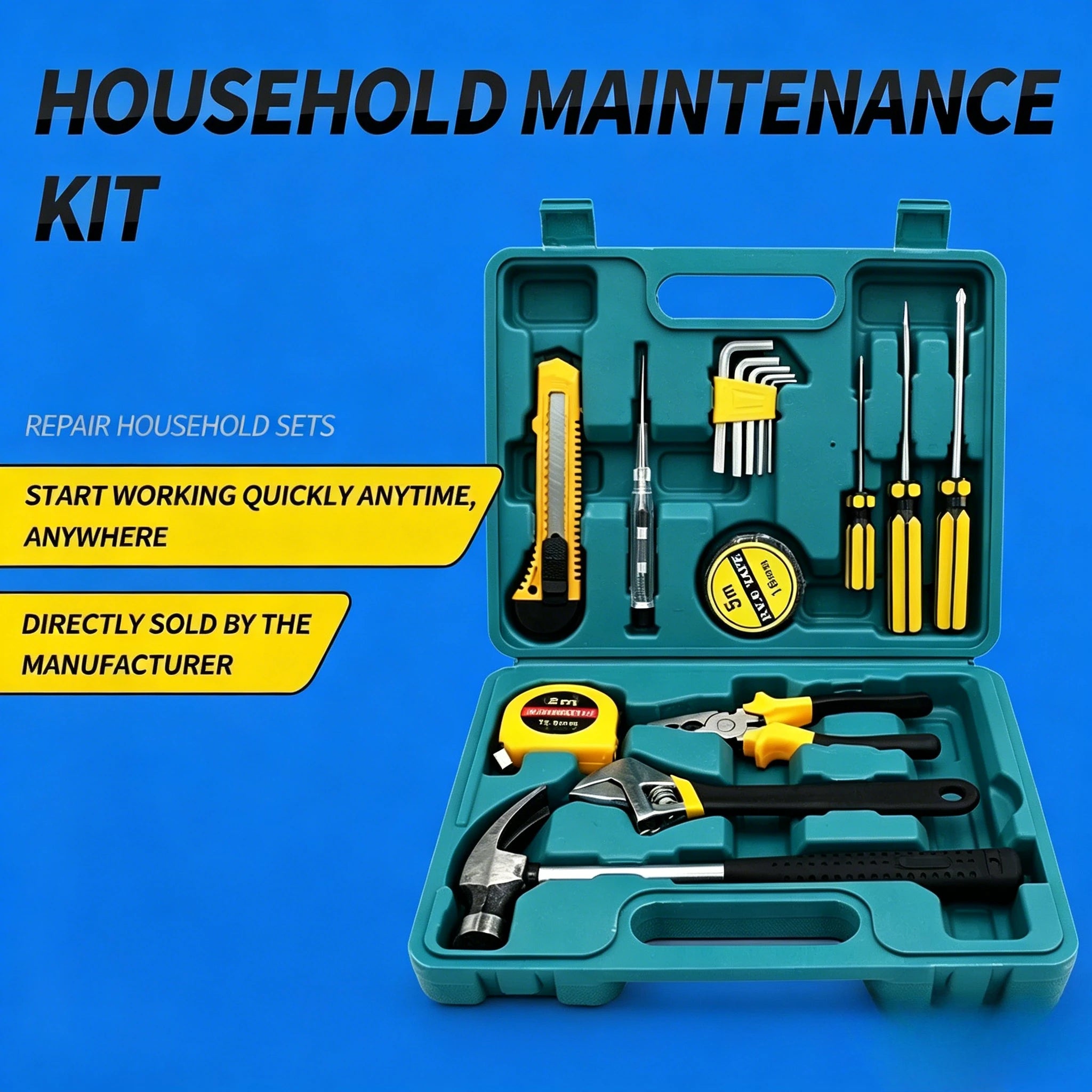 Hardware Tool Set – 16-Piece Home Repair Hand Tool Kit