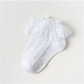Girls Lace Socks – Cotton Ruffle Princess Ankle Socks, Breathable Mesh, 1-15 Years