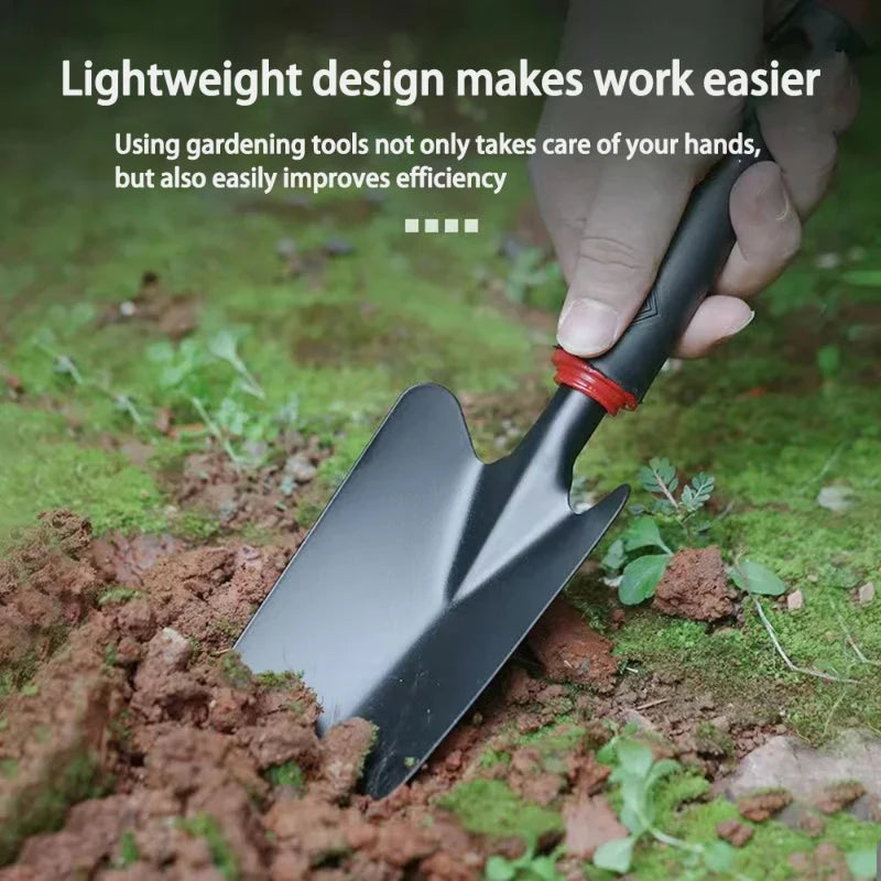 Garden Tool Set – 4-Piece Shovel, Rake, Hoe & Trowel Kit for Planting