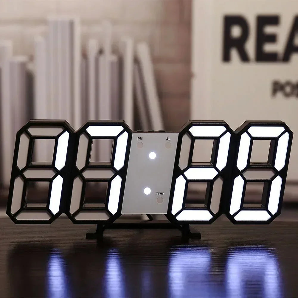 3D LED Digital Clock – Modern Wall & Desk Alarm Clock with LED Display