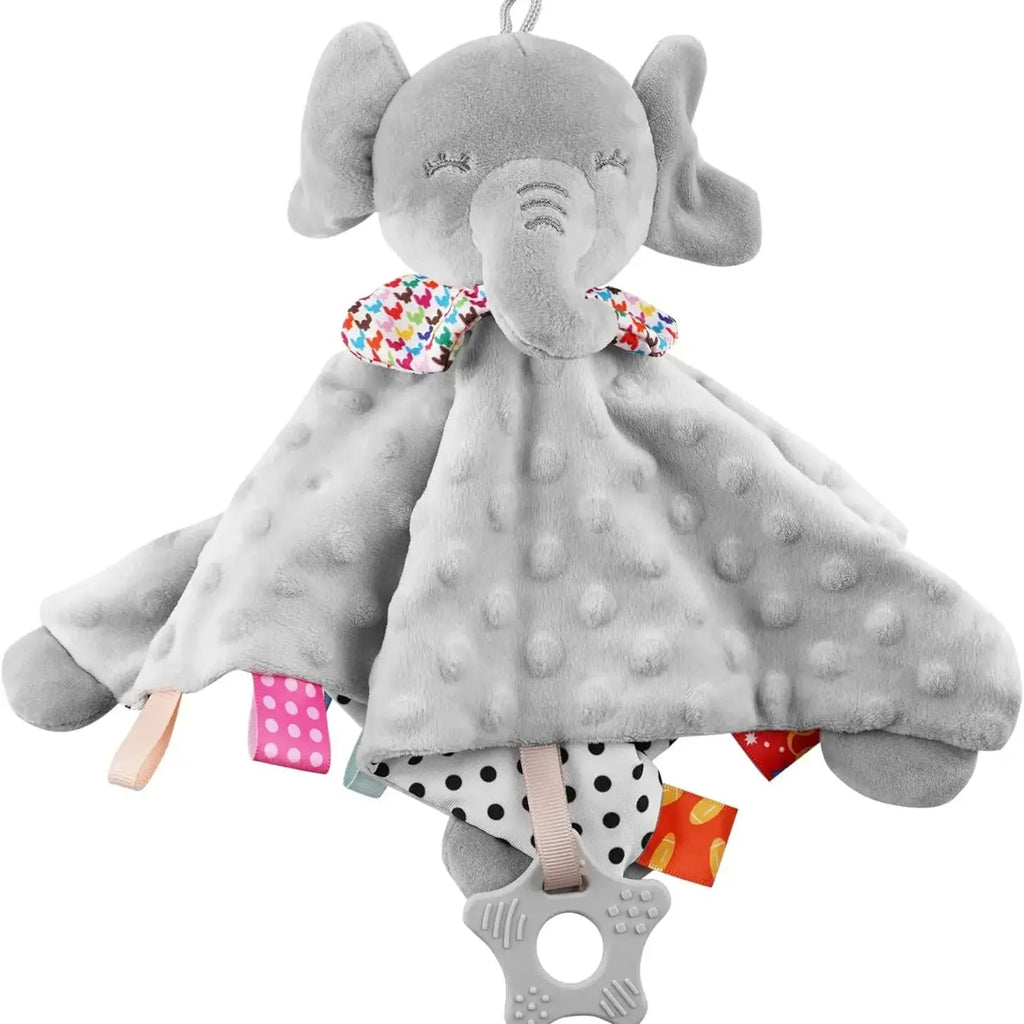 Baby Comforter Blanket – Elephant Soft Soothing Security Towel with Rattle Toy