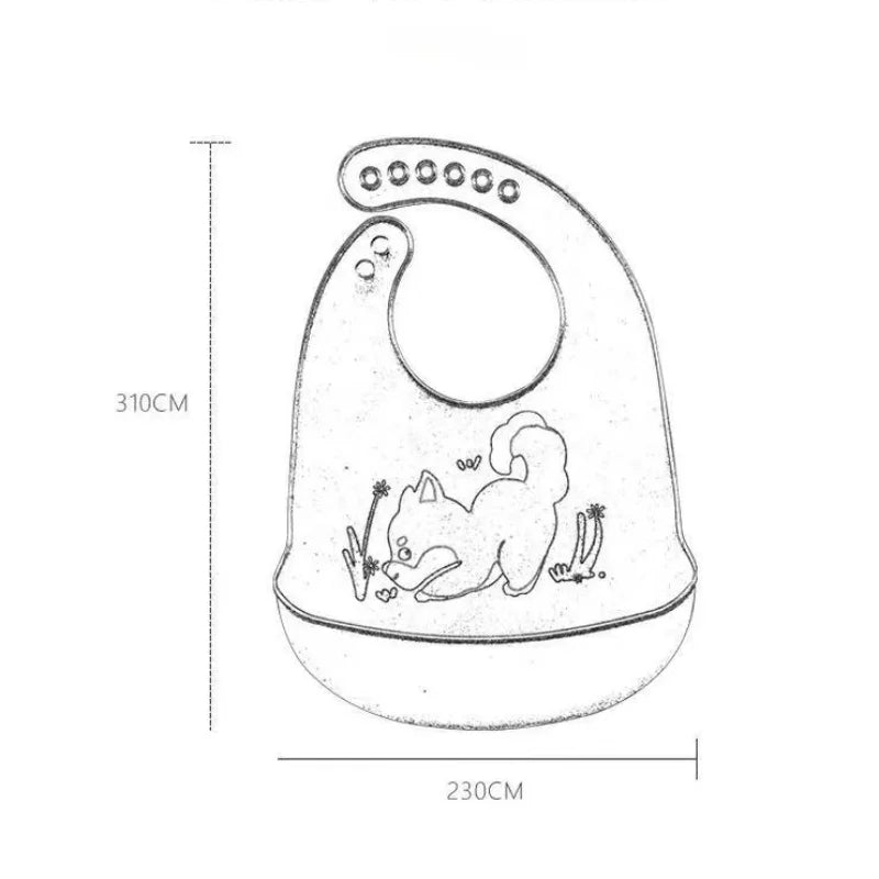 Silicone Baby Bib – Waterproof Feeding Bib with Food Catcher, Animal Designs
