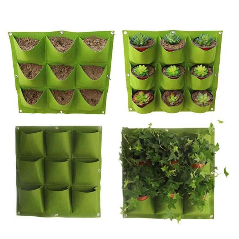 Vertical Garden Planter – Wall-Hanging Grow Bag, 9/18 Pockets for Vegetables & Herbs