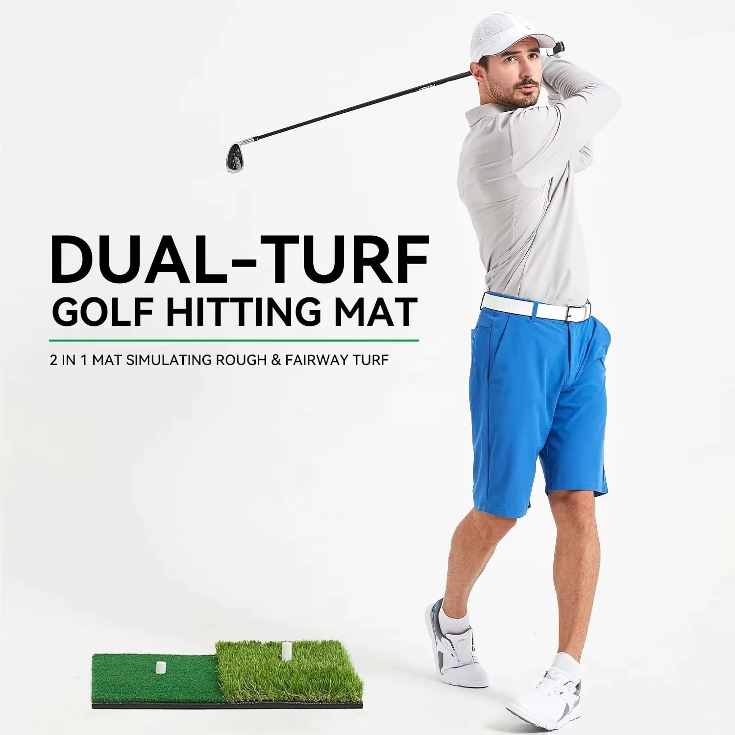 Mini Golf Hitting Mat – PGM Backyard Turf Practice Mat, 30x30cm