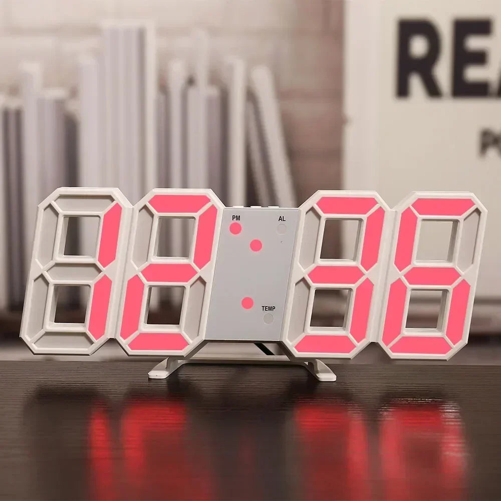 3D LED Digital Clock – Modern Wall & Desk Alarm Clock with LED Display
