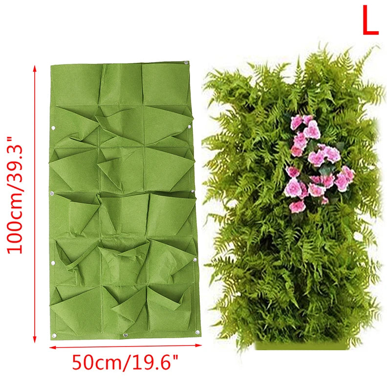 Vertical Garden Planter – Wall-Hanging Grow Bag, 9/18 Pockets for Vegetables & Herbs
