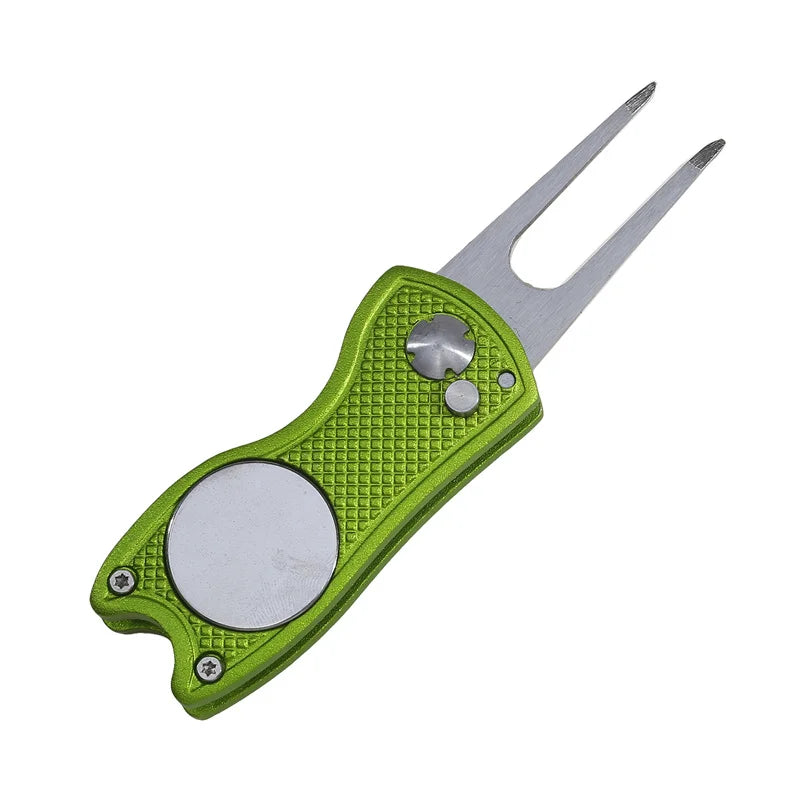 Golf Divot Repair Tool – Foldable All-in-One Green Repair Tool, 1-3 Pack
