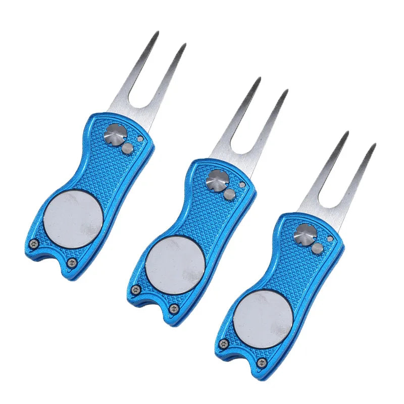 Golf Divot Repair Tool – Foldable All-in-One Green Repair Tool, 1-3 Pack
