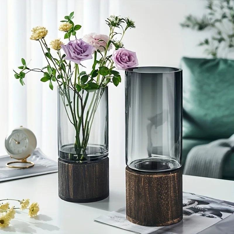 Retro Glass Vase – Decorative Water Flower Vase for Home Decor