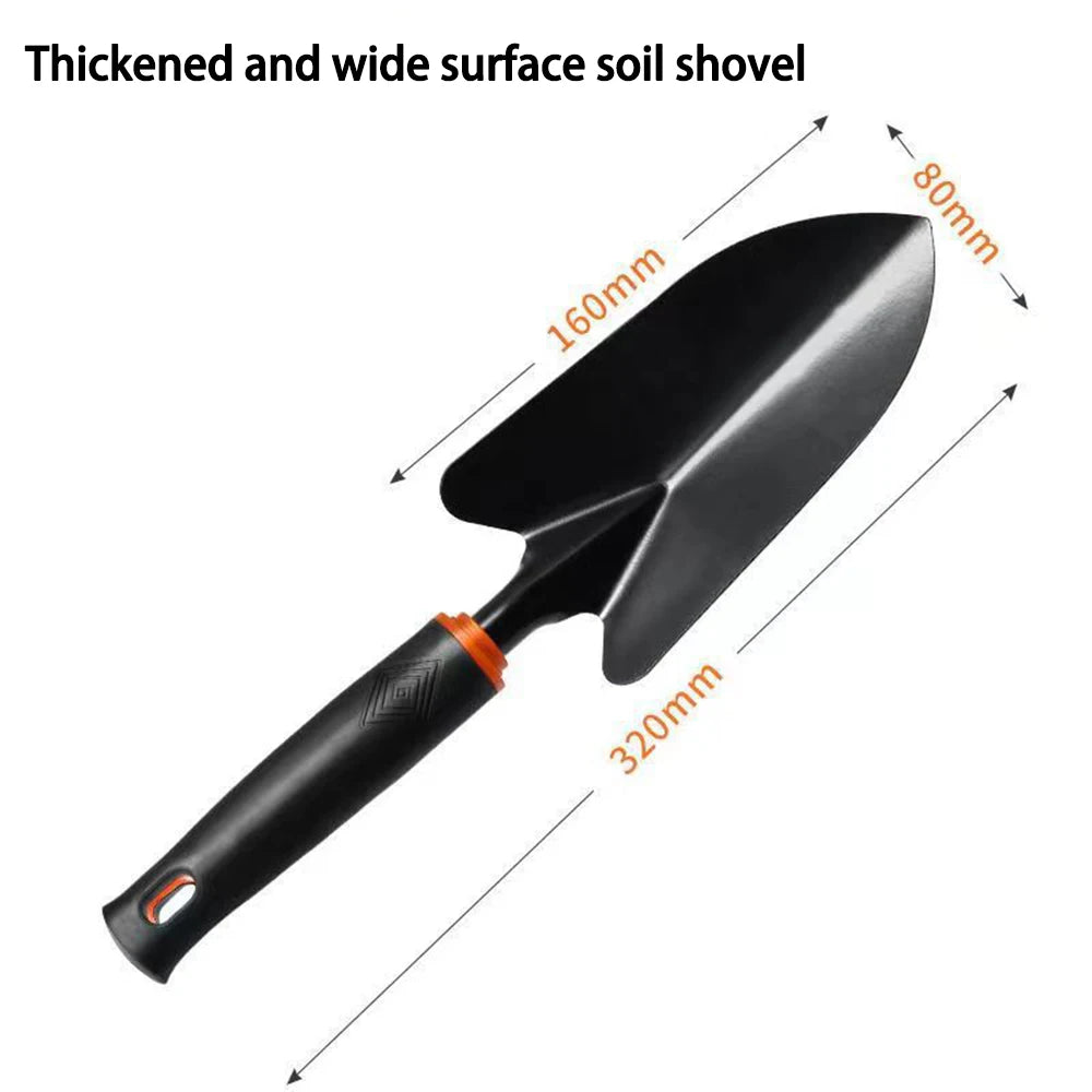 Garden Tool Set – 4-Piece Shovel, Rake, Hoe & Trowel Kit for Planting
