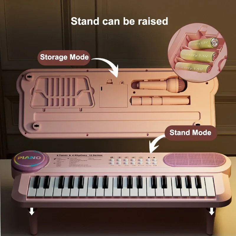 Kids Electric Piano Keyboard – Musical Learning Toy for Toddlers, Red/Blue
