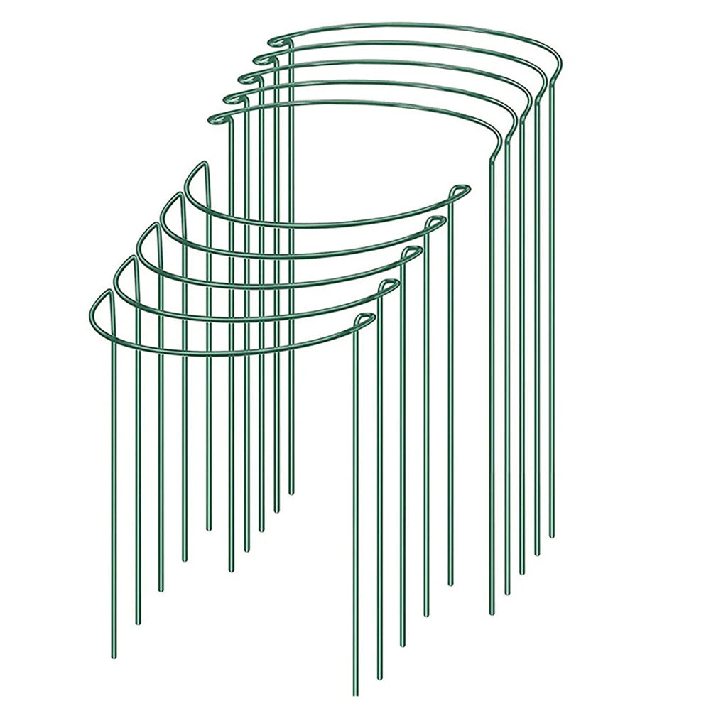 Plant Support Stakes – 2-Pack Sturdy Metal Folding Frame for Flowers & Vegetables, Green